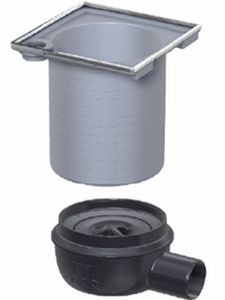 ACO Showerdrain Easyflow afvoerput horizontaal uitlaat 50 mm, stankslot 50 mm, grijs