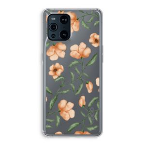 Peachy flowers: Oppo Find X3 Pro Transparant Hoesje