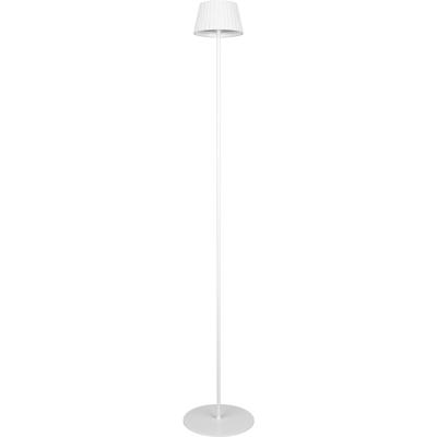 LED Vloerlamp - Trion Uraz - 1.5W - Warm Wit 3000K - Spatwaterdicht IP44 - USB Oplaadbaar - Rond - Mat Wit - Metaal