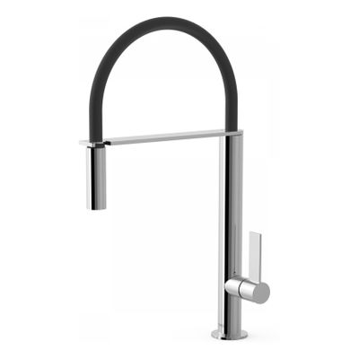 Keukenkraan Tres Top | Opbouw | 360° Draaibaar | Uitrekbare sproeier | Mengkraan | 1-hendel | Rond | Chroom