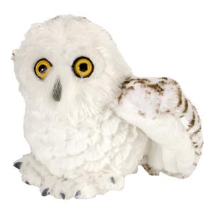Wild Republic Pluche witte sneeuwuil knuffel vogel - 15 cm - speelgoed