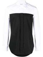 Alexander McQueen chemise en coton à design bicolore - Noir - thumbnail