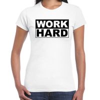 Work hard t-shirt wit voor dames - mama moederdag cadeau shirt 2XL  - - thumbnail