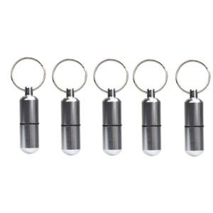 Pillenkoker sleutelhanger - 5x - mini - pillendoosje voor onderweg - 2,5 x 8,5 cm