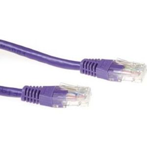 ACT Paarse 10 meter U/UTP CAT6A patchkabels met RJ45 connectoren