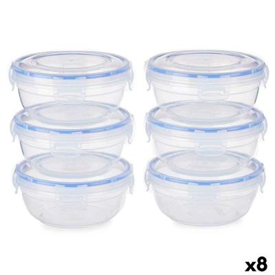 Set Lunchboxen Leknes 30502 30502 Blauw Transparant Polypropyleen Plastic 800 ml Hermetisch (8 Stuks)