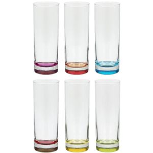 Set van 12x stuks longdrink glazen Colori 310 ml van glas