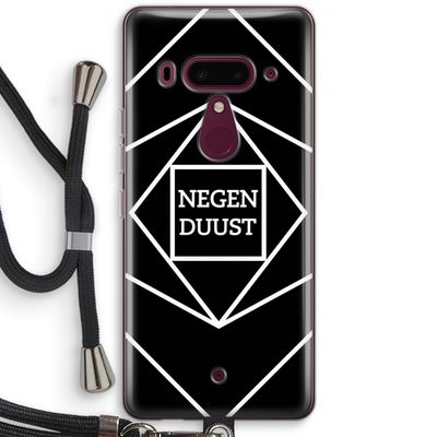 Negenduust geometrisch: HTC U12+ Transparant Hoesje met koord