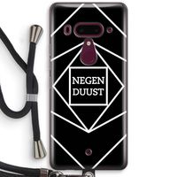 Negenduust geometrisch: HTC U12+ Transparant Hoesje met koord