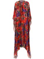 Dolce & Gabbana caftan en soie à fleurs imprimées - Rouge