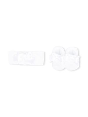 La Perla Kids ensemble chaussures-bandeau à détail de nœud - Blanc
