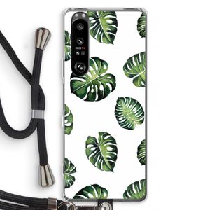 Tropische bladeren: Sony Xperia 1 III Transparant Hoesje met koord