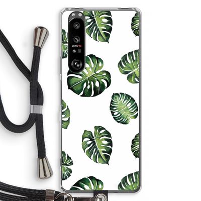 Tropische bladeren: Sony Xperia 1 III Transparant Hoesje met koord