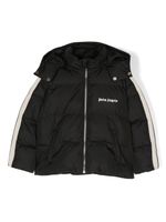 Palm Angels Kids logo-print hooded padded jacket - Noir