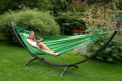 Hangmat met Standaard Tweepersoons 'Arc & Chill' Joyful - Groen - Colombiaanse - 180 kg - Tropilex