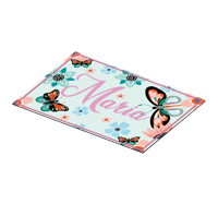 Bloem en vlinders met naam Rechthoekige placemat