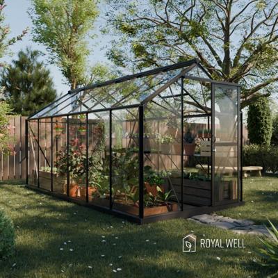 Royal Well Mary 4 tuinkas met veiligheidsglas en fundering - zwart Royal Well Mary 4 tuinkas met veiligheidsglas en fundering - zwart