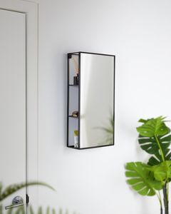 Umbra Spiegel 'Cubiko' Met opbergruimte, kleur Zwart