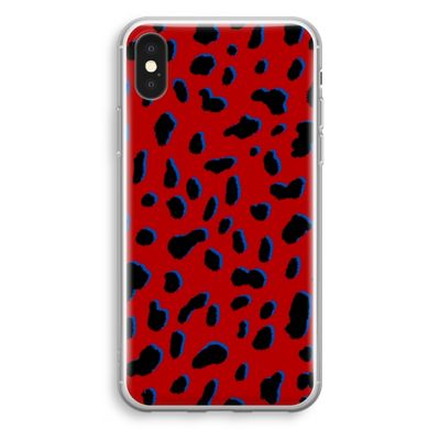 Red Leopard: iPhone XS Transparant Hoesje