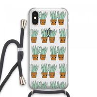 Sansevieria: iPhone XS Max Transparant Hoesje met koord