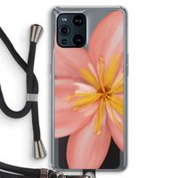 Pink Ellila Flower: Oppo Find X3 Pro Transparant Hoesje met koord