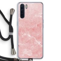 Roze marmer: Oppo A91 Transparant Hoesje met koord