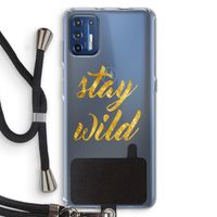 Stay wild: Motorola Moto G9 Plus Transparant Hoesje met koord