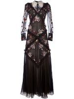 ERDEM robe longue à fleurs brodées - Noir