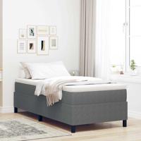 Boxspringbed Lichtgrijs en wit. 80 x 200 cm Katoen Stof