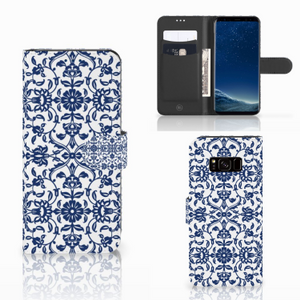 Samsung Galaxy S8 Hoesje Flower Blue