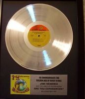 Platina plaat  LP Jimi Hendrix Are You Experienced