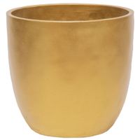 Plantenpot/bloempot - keramiek - goud - D18 x H17 cm - thumbnail