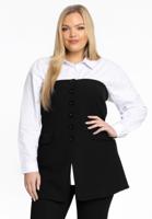 Yoek Top met knopen | Zwart | Maat 46/48