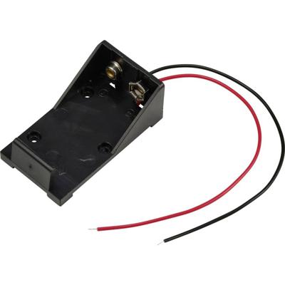 TRU COMPONENTS TC-13220592 Batterijhouder Aantal cellen: 1 9V (blok) Kabel (l x b x h) 55 x 31 x 21 mm