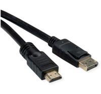 ROLINE 11.04.5776 video kabel adapter 7,5 m HDMI Type A (Standaard) DisplayPort Zwart