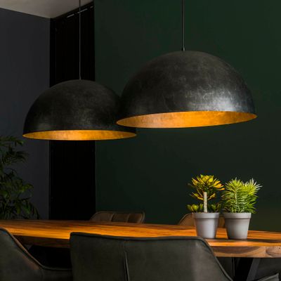 Hanglamp 'Dome' 2-lamps, Ø60cm, kleur Charcoal