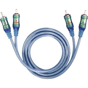 Oehlbach Ice Blue Cinch Audio Aansluitkabel [2x Cinch-stekker - 2x Cinch-stekker] 1.00 m Transparant blauw Vergulde steekcontacten