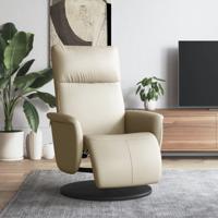 Fauteuil verstelbaar met voetensteun kunstleer crmekleurig