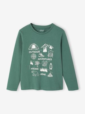 Basics T-shirt met lange mouwen voor jongens met een speels of grafisch motief dennen