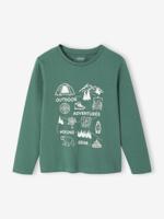 Basics T-shirt met lange mouwen voor jongens met een speels of grafisch motief dennen