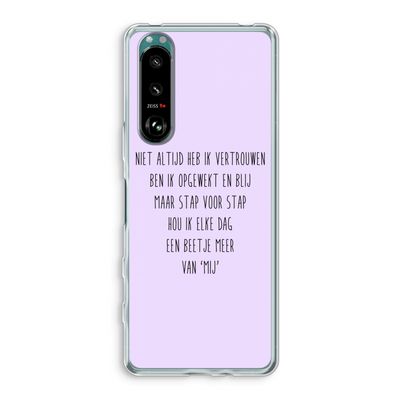 Zelfvertrouwen: Sony Xperia 5 III Transparant Hoesje