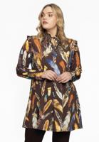 Yoek Tuniek wide bottom FEATHERS | Bruin | Maat 50/52