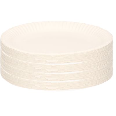 105x Witte bordjes van karton rond 18 cm 105x Witte bordjes van karton rond 18 cm