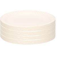 105x Witte bordjes van karton rond 18 cm