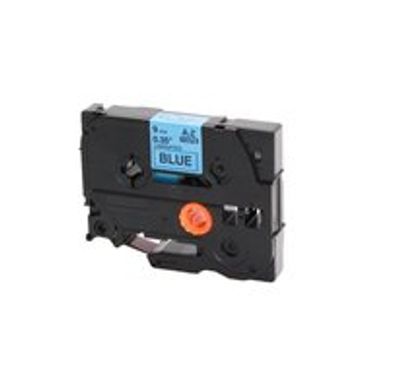 Huismerk Brother TZe-521 Labeltape 9mm Zwart op Blauw