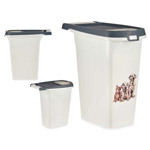 Gondol huisdieren voedsel/voercontainer - voorraad box - kunststof - 10 liter - strooibus dispenser