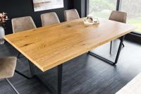 Moderne eettafel LOFT 160cm eiken design zwart metalen poten sledeonderstel Industrieel - 6538955