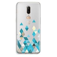 Gekleurde driehoekjes blauw: OnePlus 6 Transparant Hoesje