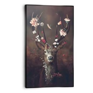 Reinders - Fauna Flora Deer - Baklijst Schilderij 118x70cm Zwart