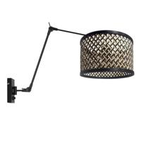 Steinhauer WandlampPrestige Chic zwart met bamboe kap - 3794ZW